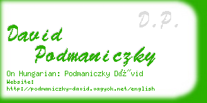 david podmaniczky business card